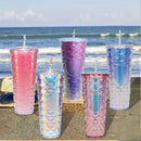 Copo Escama de Peixe LuminaLED 750ml – Brilha em Cada Gole!