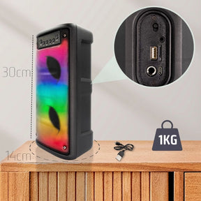 Caixa de Som Bluetooth 3208 – Potência e Estilo para Qualquer Ocasião!