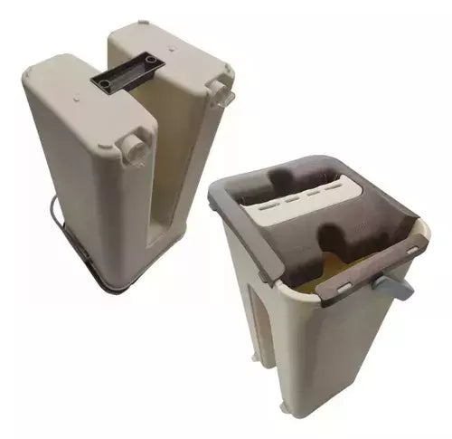 Mop Flat Balde Esfregão Lava E Seca Com Balde Centrífuga Cor Cinza