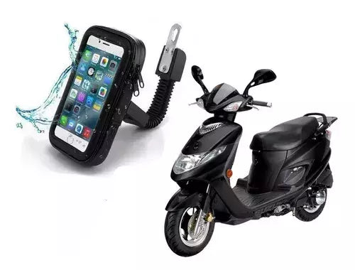 Suporte Celular C/ Bolsa À Prova D'água Moto Retrovisor 6,5