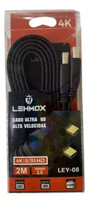 Cabo Hdmi Nylon 2.0 Ultra Hd 4k 3d Alta Velocidade 2 Metros