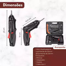 Kit Parafusadeira Elétrica Sem Fio 47 Chaves Fenda Philips Cor Preto 110V/220V Kit Parafusadeira Elétrica Sem Fio 47 Chaves Fenda Philips Cor Preto