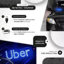 Placa Uber Ventosa Led Identificação Motorista Aplicativo