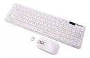 Kit Teclado E Mouse Sem Fio Wireless Slim Branco Ley-171