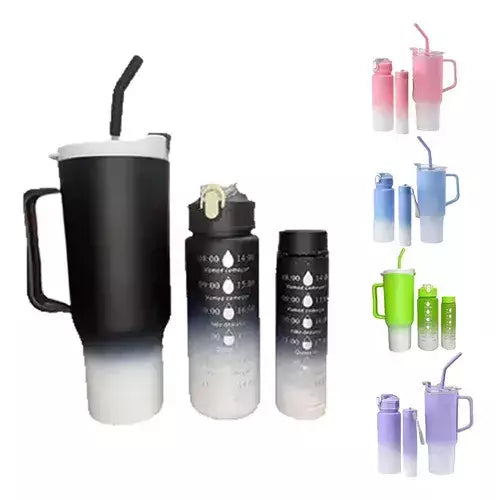 Kit Garrafa Água Galão Squeeze Adesivo 1l 2l Academia
