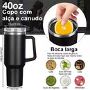 Caneca Garrafa Grande Inox Alça E Canudo Térmico 1200ml Premium
