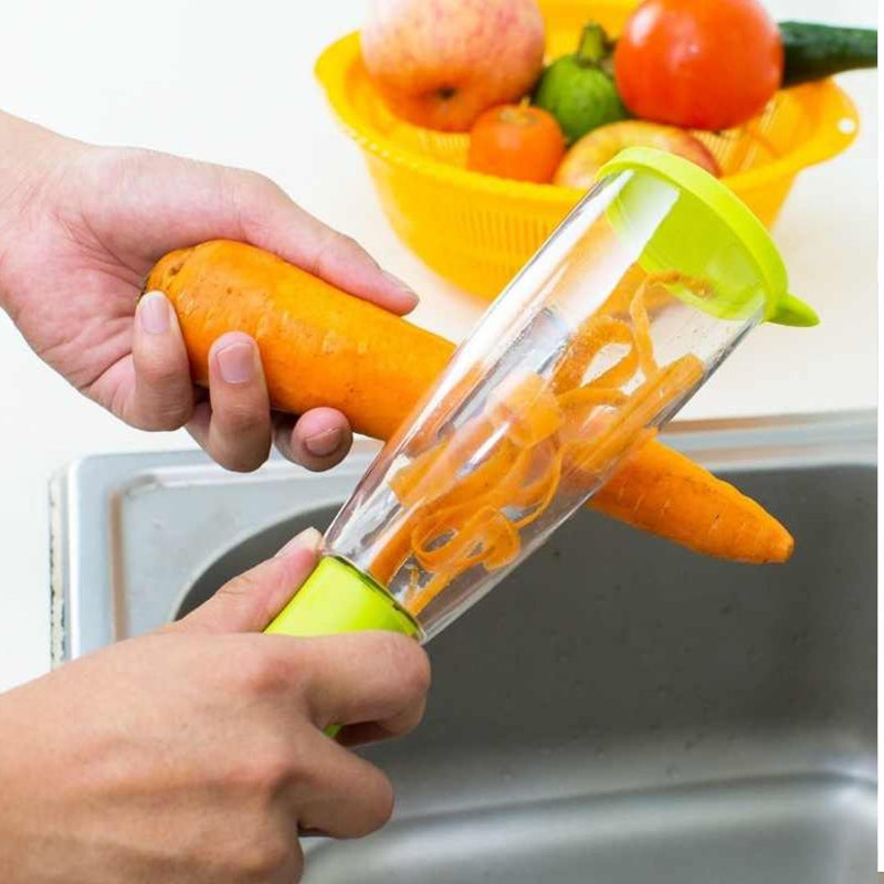 Descascador Prático com Reservatório – Limpeza Rápida e Sem Bagunça!