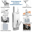 Escova de Limpeza Kit Multifuncional 8 em 1 – Tecnologia Limpa, Produtividade em Alta!