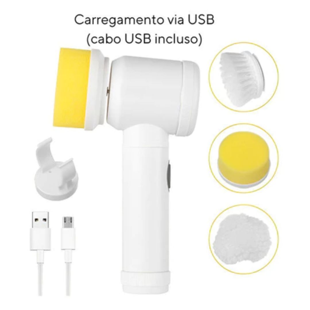 Escova Elétrica Sem Fio para Limpeza Profunda 5 em 1