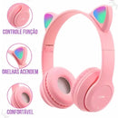 Fone Bluetooth Gatinha LED – Diversão, Estilo e Música Para as Pequenas!