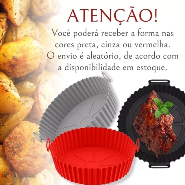 Forma Para Air Fryer De Silicone Antiaderente - Sem Sujeira