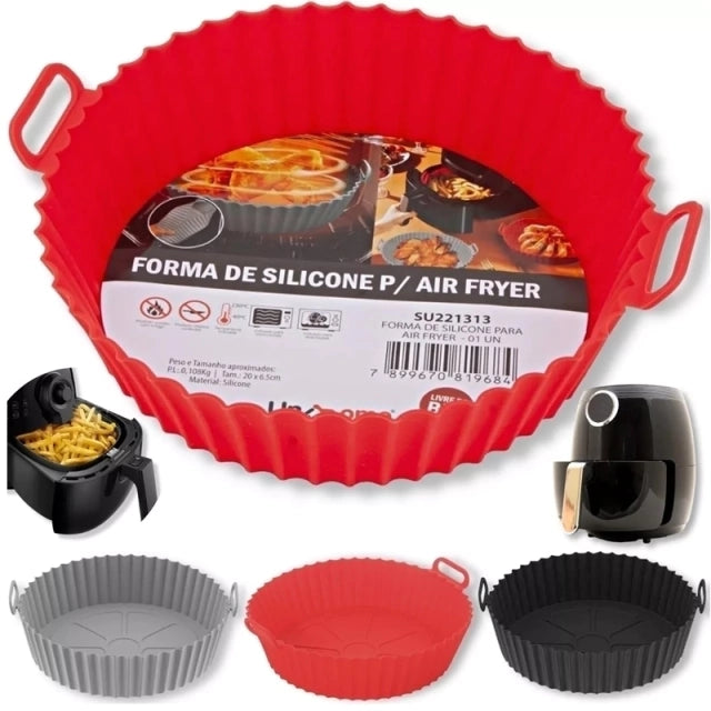 Forma Para Air Fryer De Silicone Antiaderente - Sem Sujeira