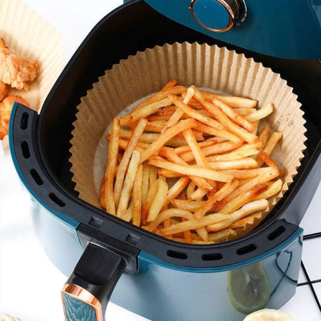 Forma de Papel Antiaderente Para Airfryer - 50 unidades - Descartável Premium