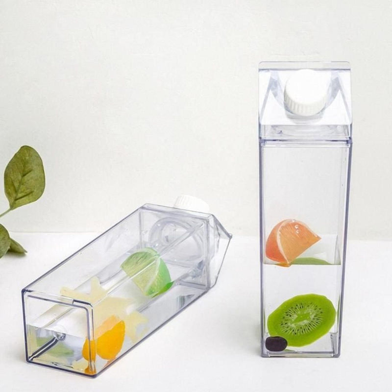 Garrafa Transparente Acrílica Para Leite Água Leite Suco Chá!