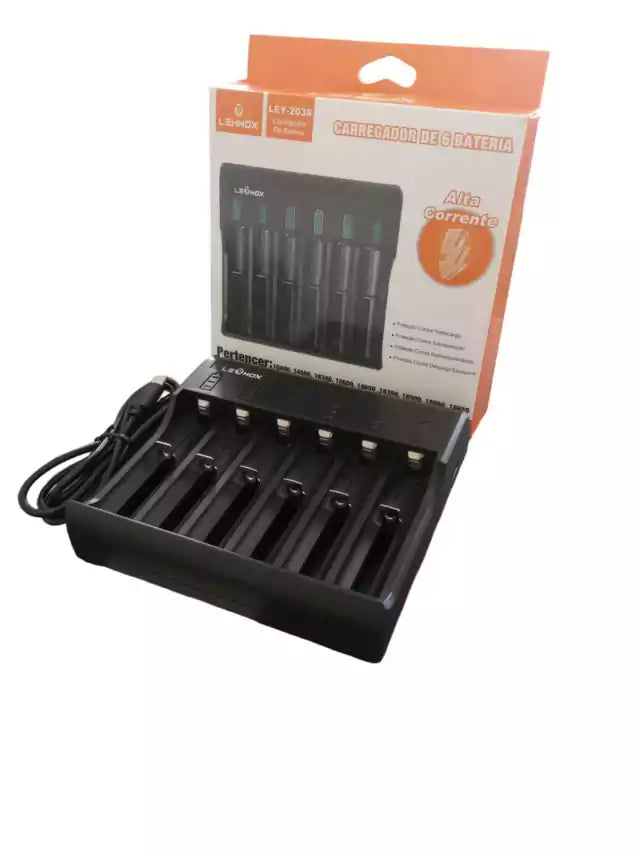 Lehmox Ley- 2038 Carregador de 6 baterias.