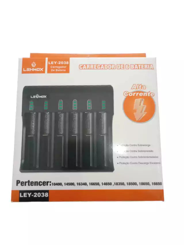 Lehmox Ley- 2038 Carregador de 6 baterias.