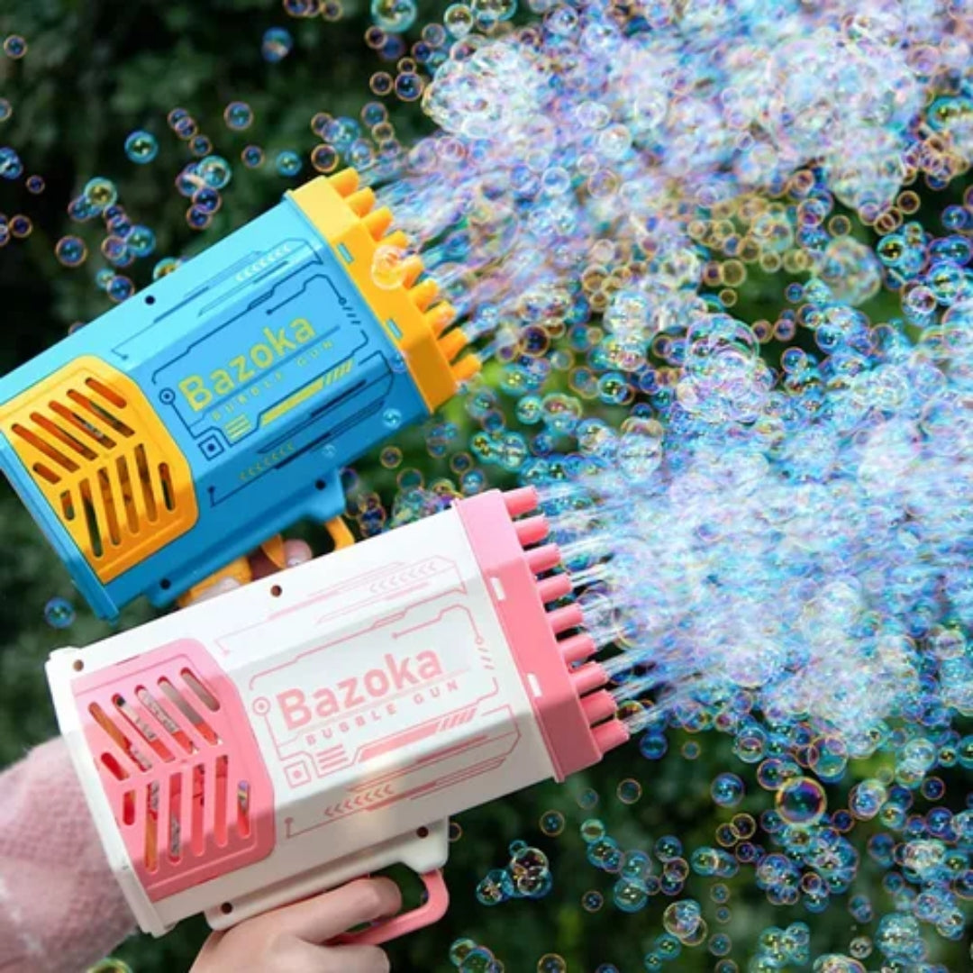 Bazooka Bubble Gun©️ | Ultra Metralhadora de Bolhas de Sabão 69 Furos - Cores Sortidas