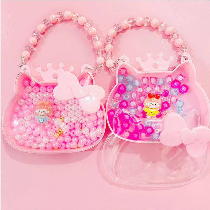 Kit de Miçangas com Maleta em Formato de Gatinho