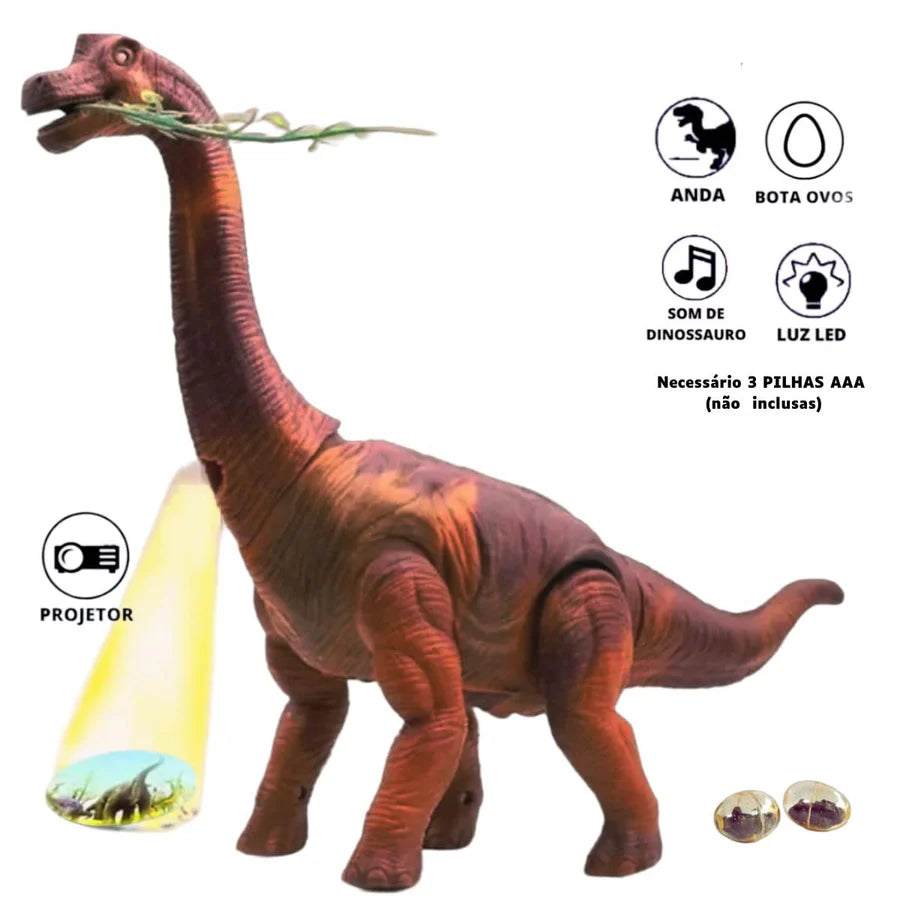 Dinossauro com Som, Luz, Movimento e Projeção - Bota Ovo