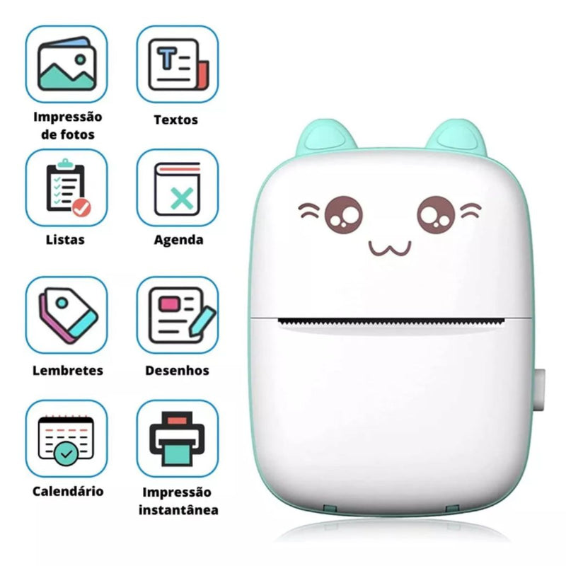 Mini Impressora Portátil Sem Fio – Imprima Memórias em Qualquer Lugar!