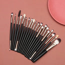 Jogo Pincel de Maquiagem Olhos Pele e Boca - 20 peças