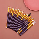 Jogo Pincel de Maquiagem Olhos Pele e Boca - 20 peças