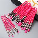 Jogo Pincel de Maquiagem Olhos Pele e Boca - 20 peças