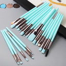 Jogo Pincel de Maquiagem Olhos Pele e Boca - 20 peças