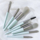 Kit 8 Mini Pinceis Para Maquiagem + Estojo Transparente Para Viagem