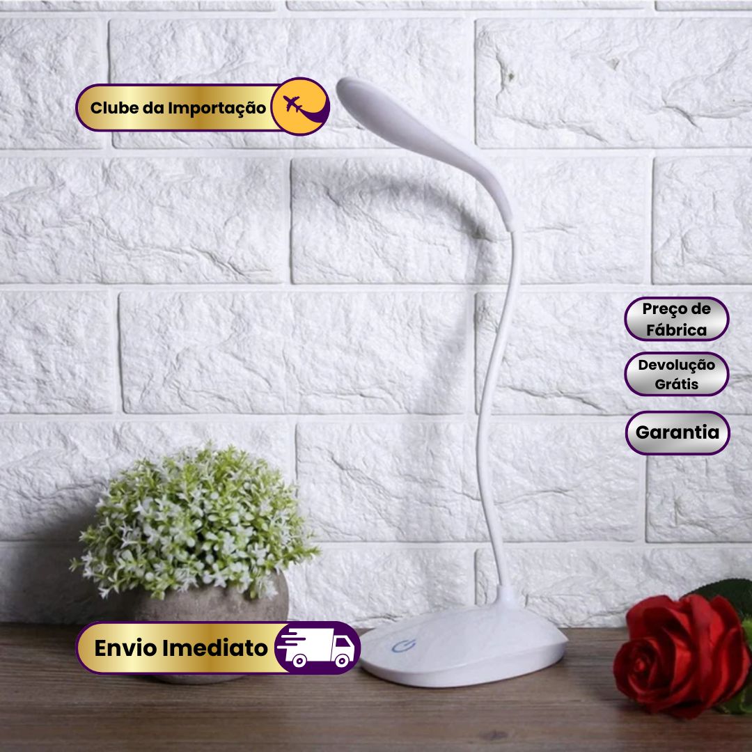 Luminária Abajur De Mesa Led Flexível Recarregável