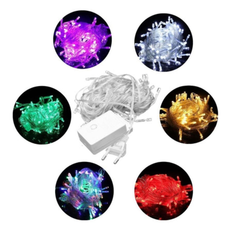 Pisca Pisca LED 100 Lâmpadas – 8 Funções de Iluminação Natalina