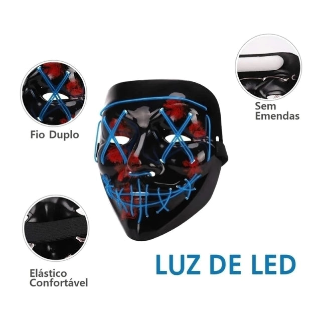 Mascara Led Neon Cosplay Fantasia