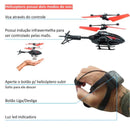 Mini Helicóptero De Brinquedo Com Controle De Pulso Recarregável