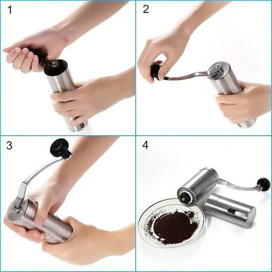 Moedor de Café Manual de Aço Inoxidável com Moagem Ajustável