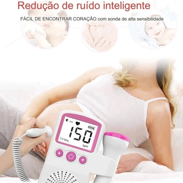 Monitor Fetal Doppler Aparelho Para Ouvir Batimentos Coração Bebê