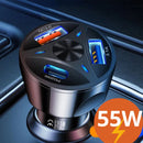 Carregador Veicular Quick Charger 55W – Potência Máxima em Qualquer Viagem!