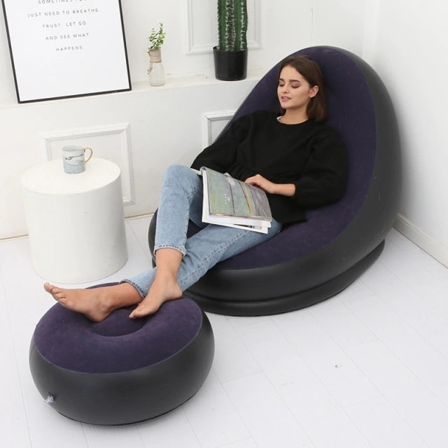 Poltrona Inflável Ultra Lounge Com Puff [Premium]