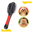 Escova Rasqueadeira Dupla Plástico Para Cães Gatos