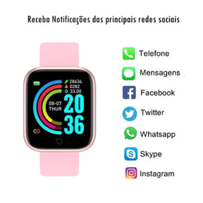Relógio Inteligente Smartwatch D20 Bluetooth para IOS e Androide