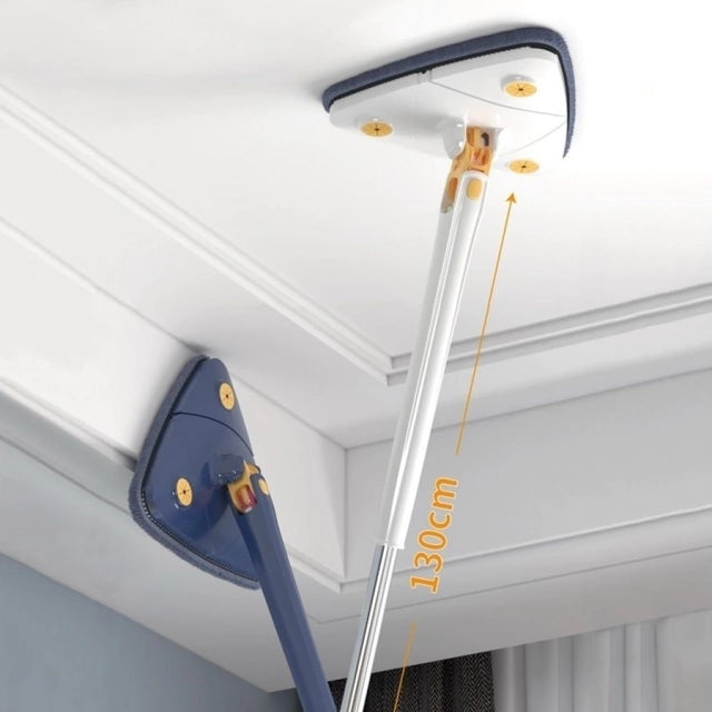 Mop De Limpeza Triângulo Ajustável Giratório 360° Esfregão Premium
