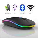 Mouse Gamer Sem Fio Flyonex AG-690 2.4G + Bluetooth RGB