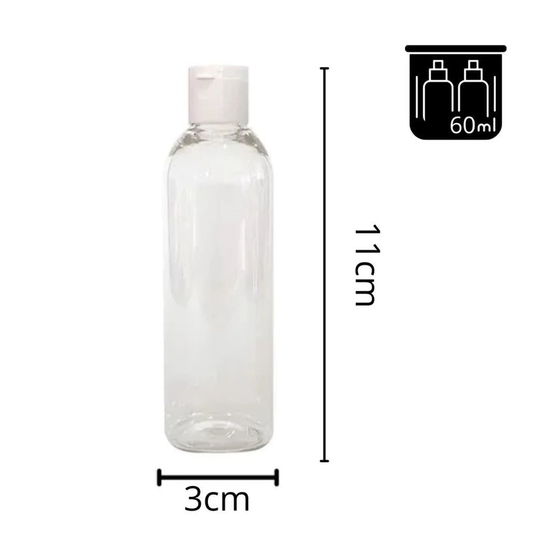 Kit 4 Frascos Para Viagem Shampoo Creme Sabonete 60ml