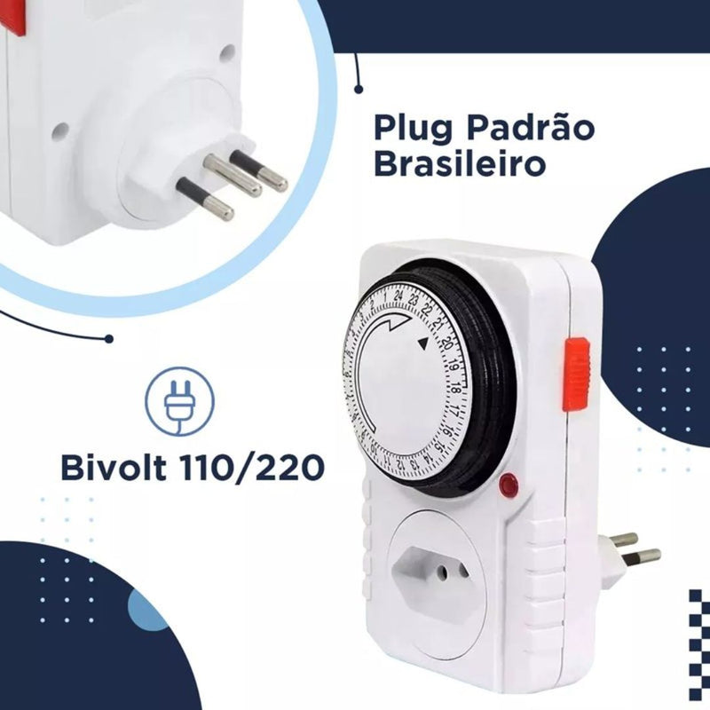 Temporizador Mecânico Analógico Bivolt – Controle Preciso de Energia!