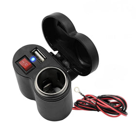 Tomada USB Para Moto Carregador Celular + Acendedor