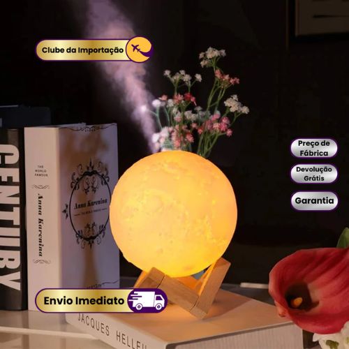 Umidificador de Lua 3D com Iluminação LED