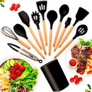 Kit 12 Peças Utensílios de Cozinha Silicone e Bambu – Resistência, Estilo e Praticidade