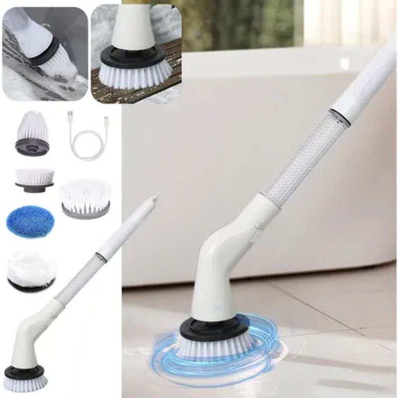 Esfregão Elétrico com Dispenser de Sabão – Limpeza Eficiente e Sem Esforço!